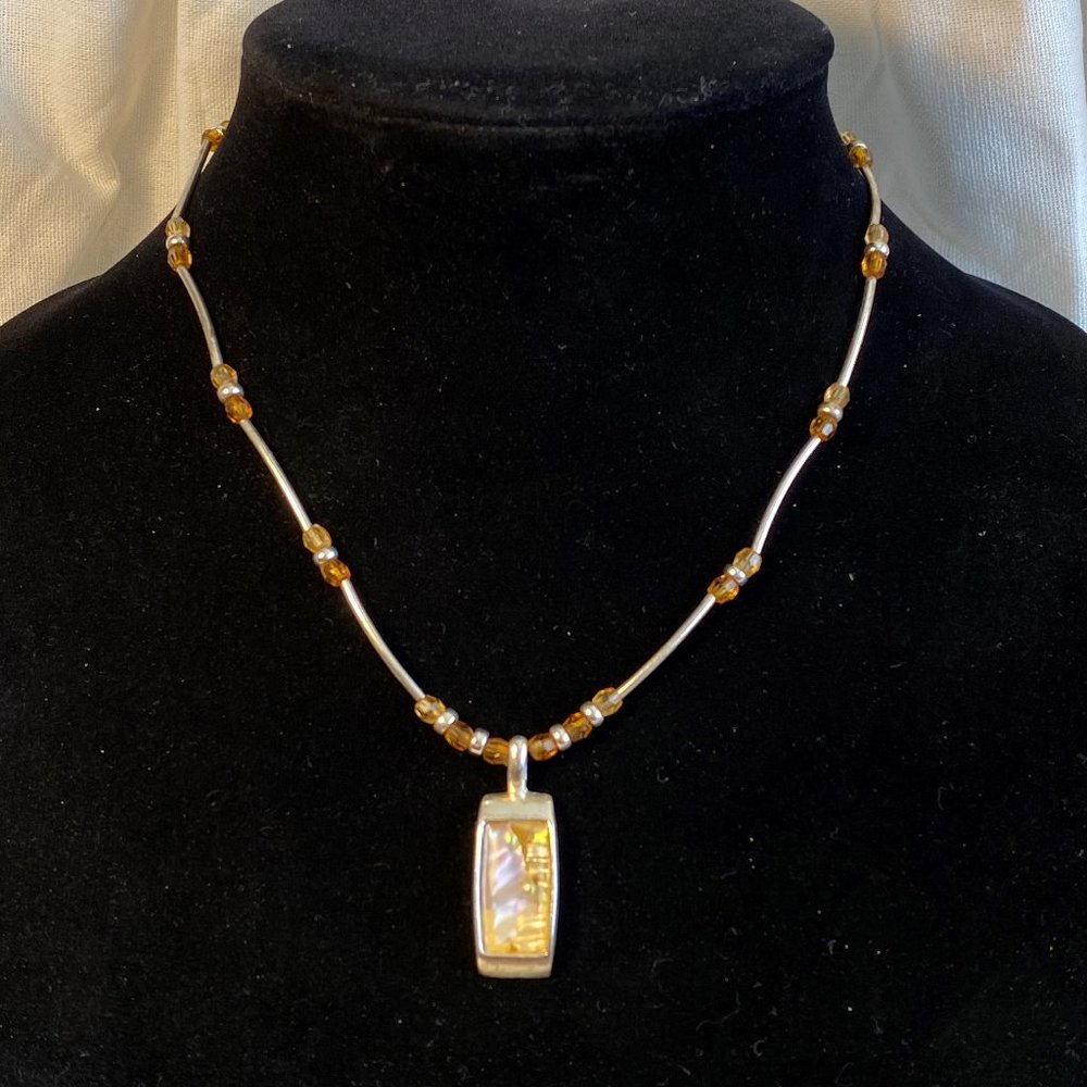 Kenneth Cole Acrylic Mother of Pearl Necklace